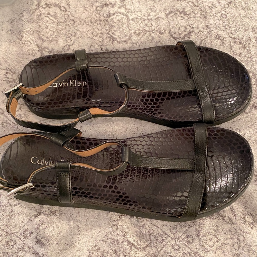 Women’s Calvin Klein t-strap sandals